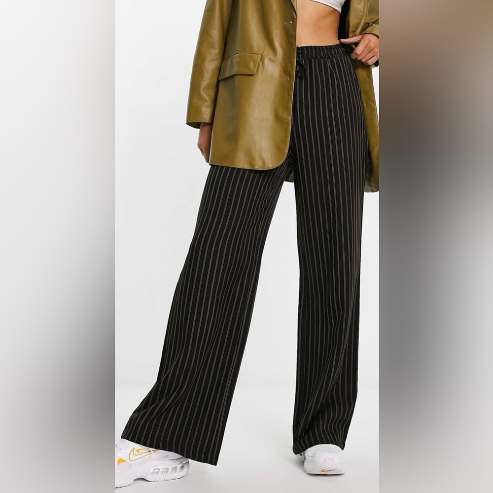 Black Striped Women's Pants
